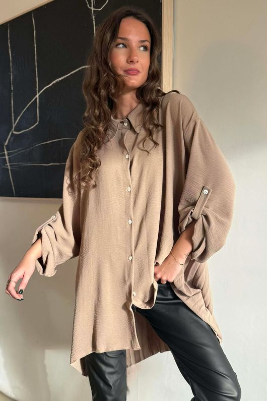 Suki Pleat Back Blouse Camel /7=